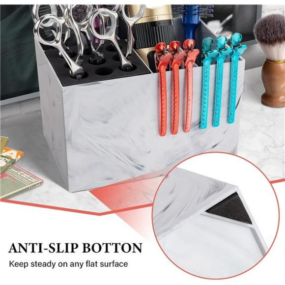 Hair Salon Scissor Storage Holder, Marble Pattern Hairdresser Shears Rack - Picture 6 of 7
